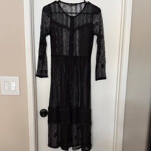 Zara Black Lace Long Sleeve Dress